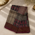 Geometric Harmony Pure Kosa Silk Saree
