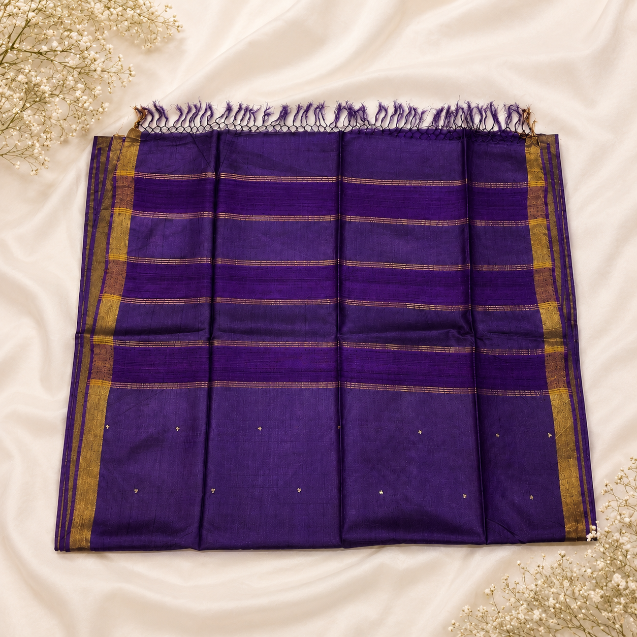 Velvet Wine Pure Tussar Silk Saree – Royal Purple Handwoven Elegance