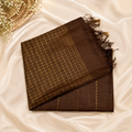Mocha Aura Pure Tussar Silk Saree – Handwoven Coffee Brown Elegance