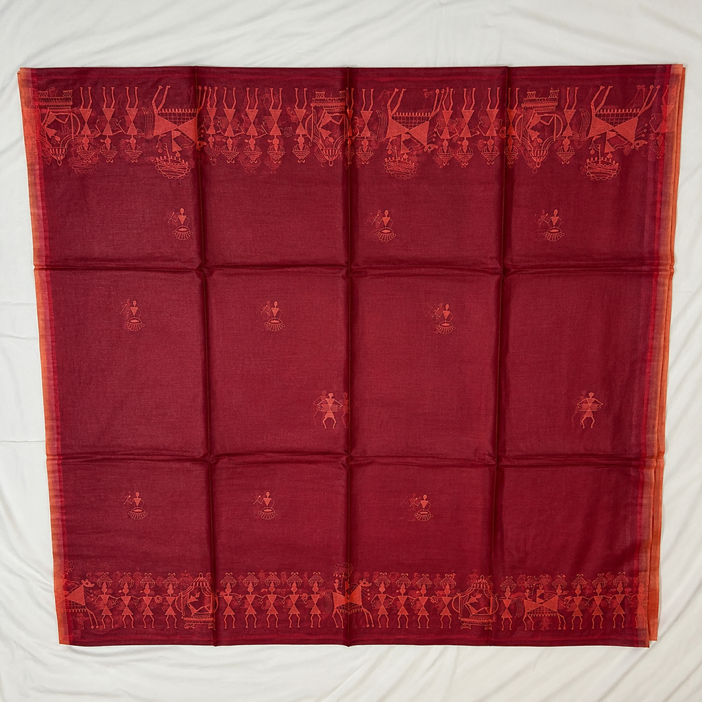 Bastar Fest Pure Kosa Silk Saree – Handwoven Tribal Art Heritage