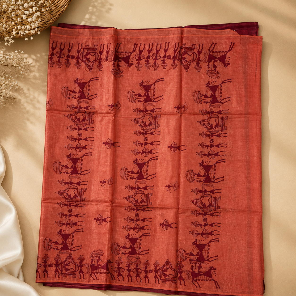Bastar Fest Pure Kosa Silk Saree – Handwoven Tribal Art Heritage