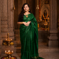 Anaya Emerald Handwoven Pure Kosa Silk Saree with Zari Pallu
