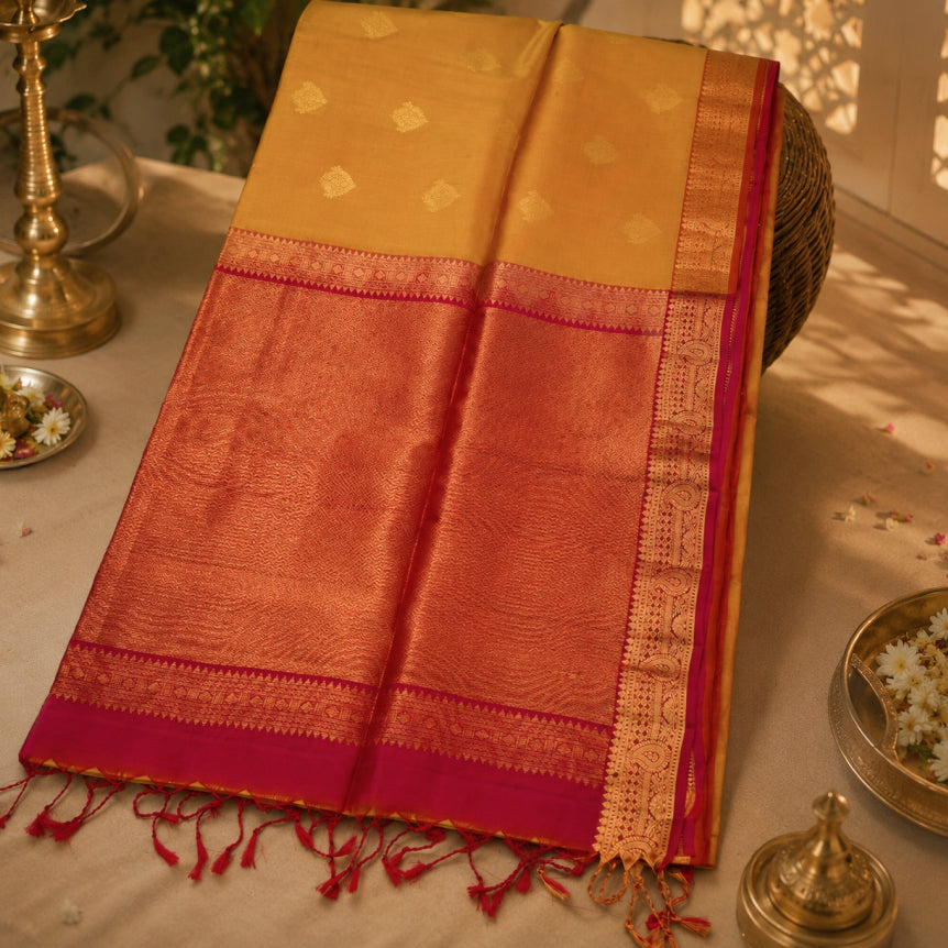 Haldi Kumkum Pure Silk Handwoven Kanjivaram Saree