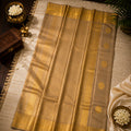 Muted Gold & Beige Handwoven Pure Silk Kanjivaram Tissue Saree