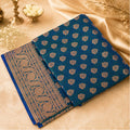 Kanchi Pearl Handwoven Pure Silk Kanjivaram Saree in Sea Green & Peacock Blue