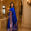 Neel Gagan Handwoven Pure Banarasi Silk Saree with Meenakari Bootis