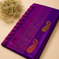 Neelambar Blue Pure Kanjivaram Silk Saree with Rich Zari Weave