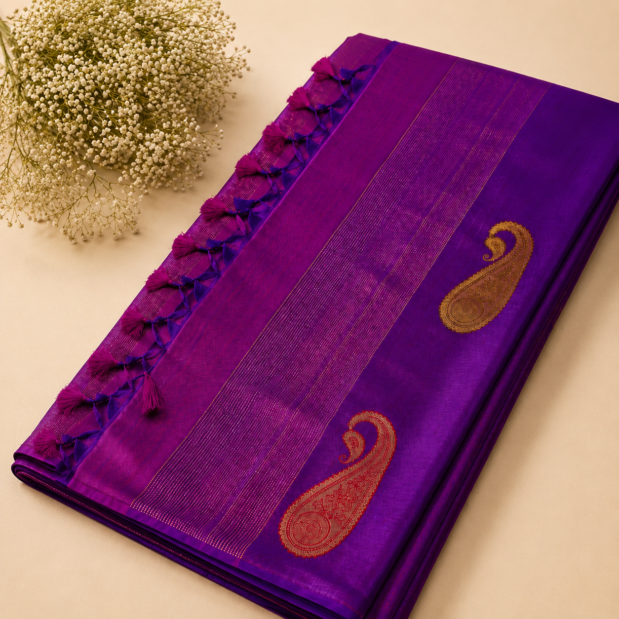 Neelambar Blue Pure Kanjivaram Silk Saree with Rich Zari Weave