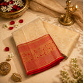 Rashmika Vijay Pure Silk Handwoven Kanjivaram Brocade Saree